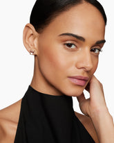 Chatelaine® Pavé Bezel Stud Earrings in 18K Rose Gold with Morganite and Diamonds, 8mm